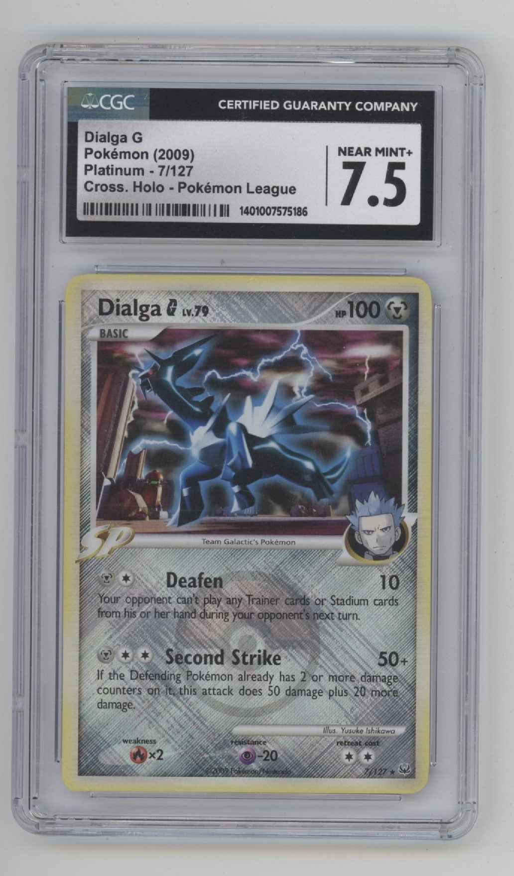 Dialga G Pokemon Platinum Pokemon League Crosshatch Holo #7 CGC 7.5