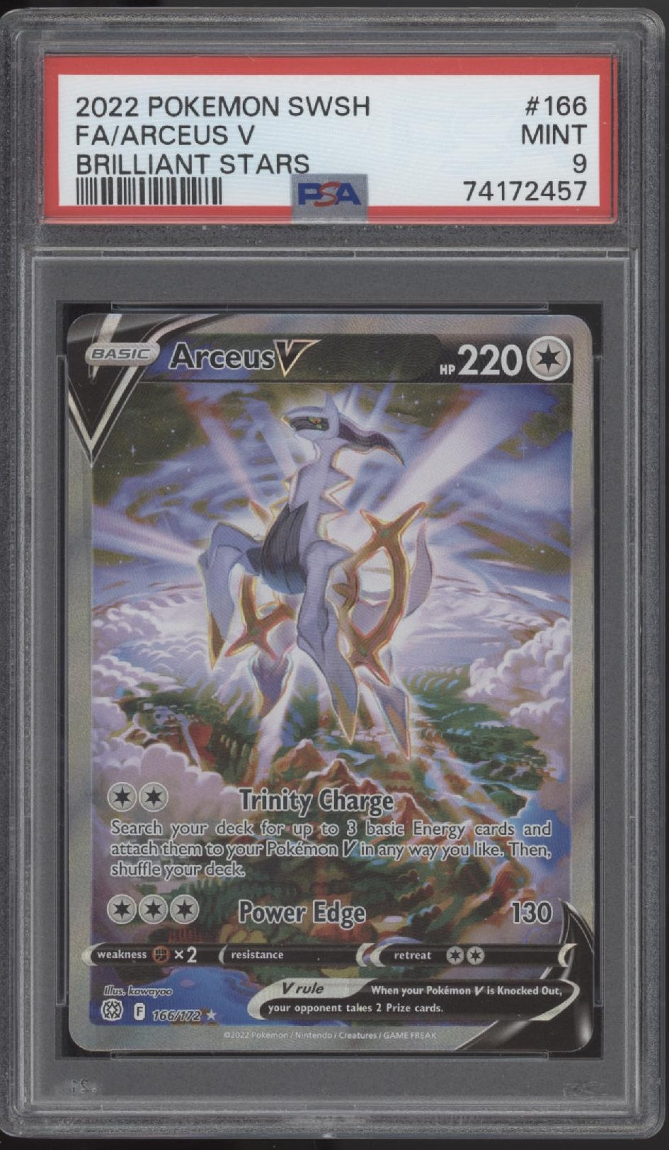Arceus V Pokemon Brilliant Stars Full Art #166 PSA 9 #2