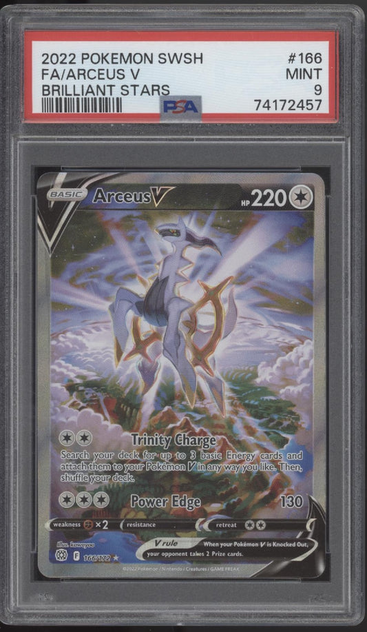 Arceus V Pokemon Brilliant Stars Full Art #166 PSA 9 #2