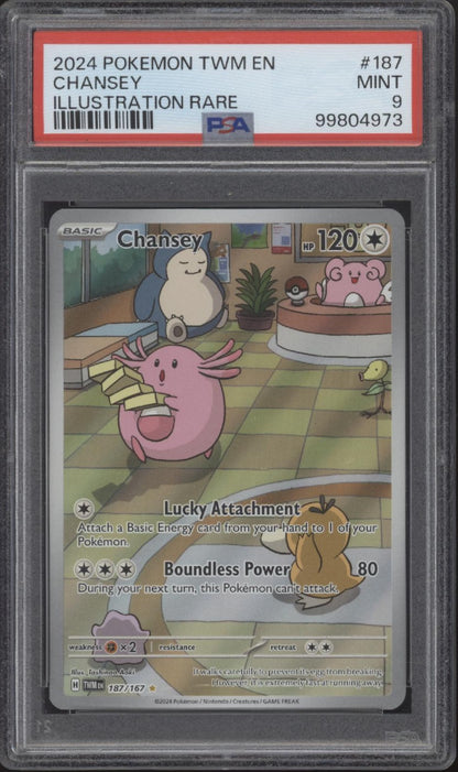Chansey Pokemon Twilight Masquerade Illustration Rare #187 PSA 9 #2 Chansey Pokemon Twilight Masquerade Illustration Rare #187 PSA 9 #2
