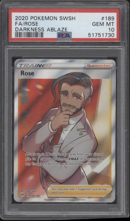 full art rose pokemon card Rose Pokemon Darkness Ablaze Full Art #189 PSA 10