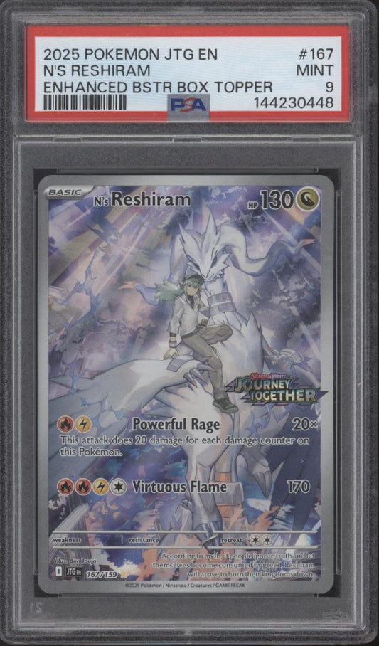 N's Reshiram Pokemon Journey Together Topper #167 PSA 9