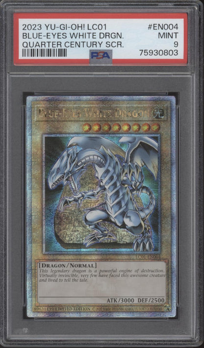 Blue-Eyes White Dragon Yu-Gi-Oh! LC01 Quarter Century #EN004 PSA 9