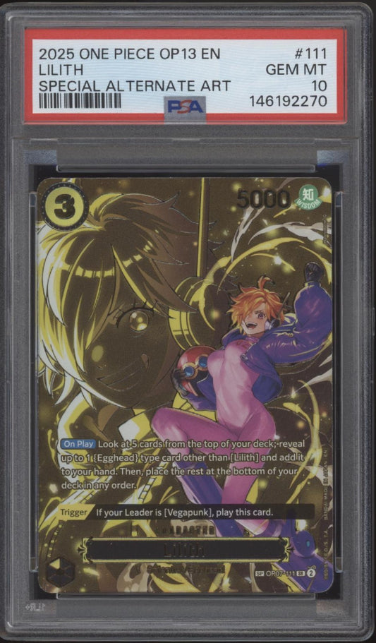 Lilith One Piece Card Game OP13 Special Alternate Art #111 PSA 10