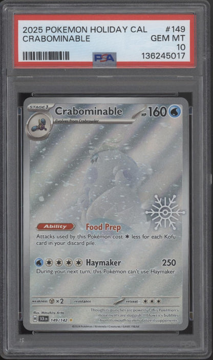 Crabominable Pokemon Holiday Calendar #149 PSA 10