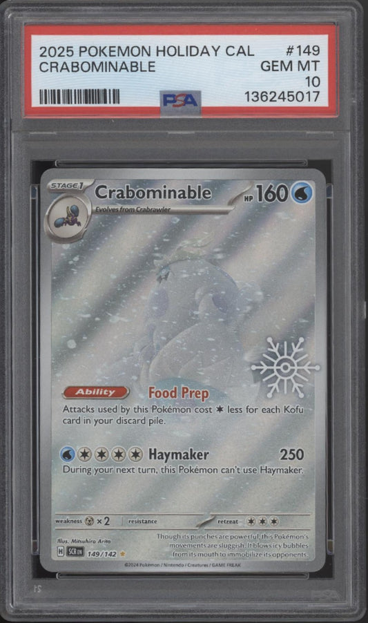 Crabominable Pokemon Holiday Calendar #149 PSA 10