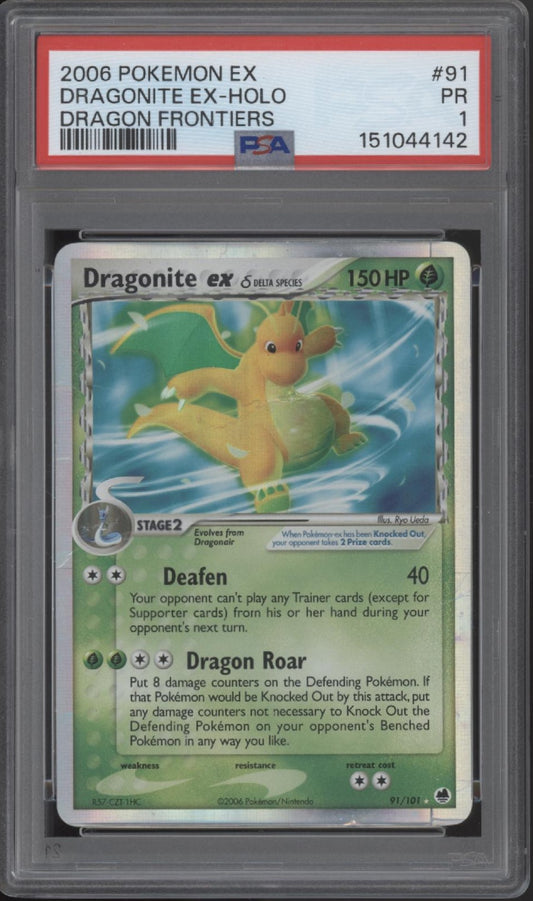 Dragonite ex Pokemon Dragon Frontiers Holo #91 PSA 1