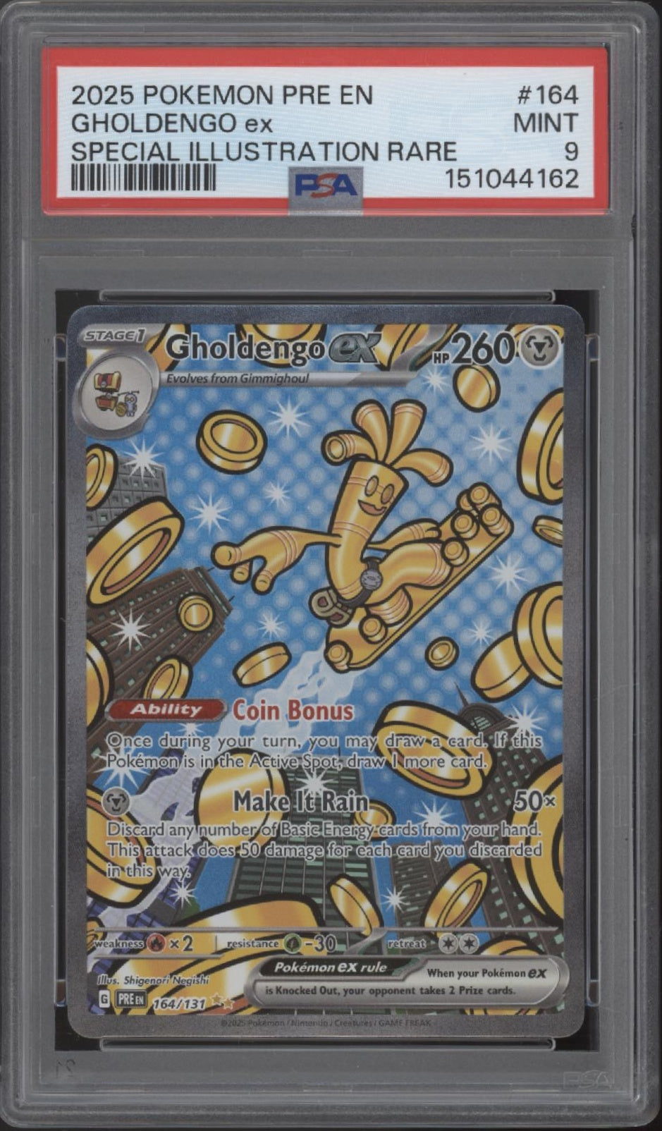 Gholdengo ex Pokemon Prismatic Evolutions Special Illustration Rare 164 PSA 9 #3