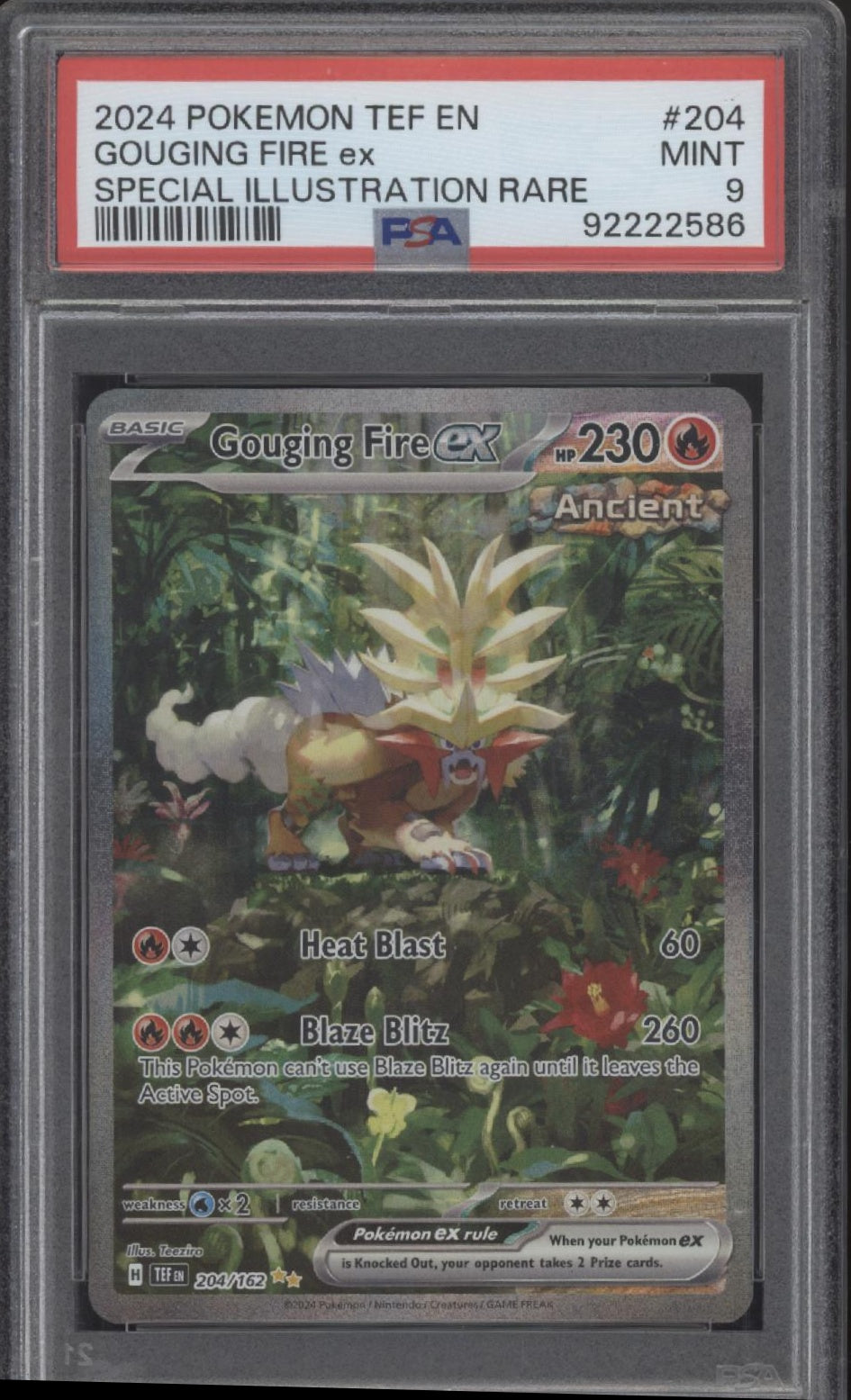 Gouging Fire ex Pokemon Temporal Forces Special Illustration Rare #204 PSA 9 #2