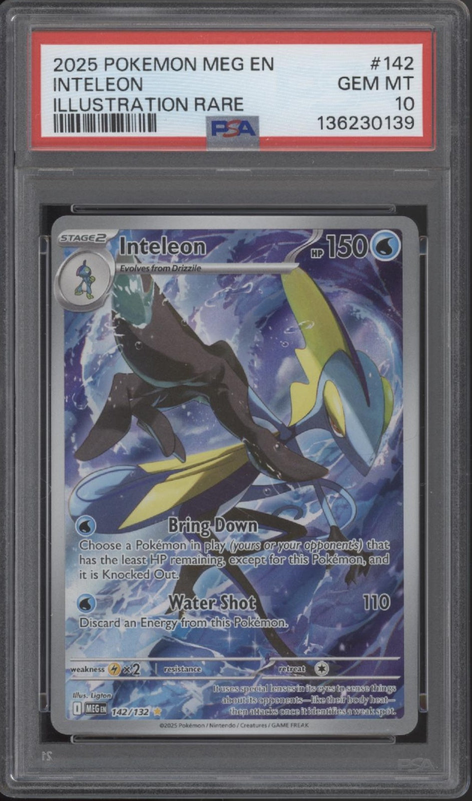 Inteleon Pokemon Mega Evolution Illustration Rare #142 PSA 10