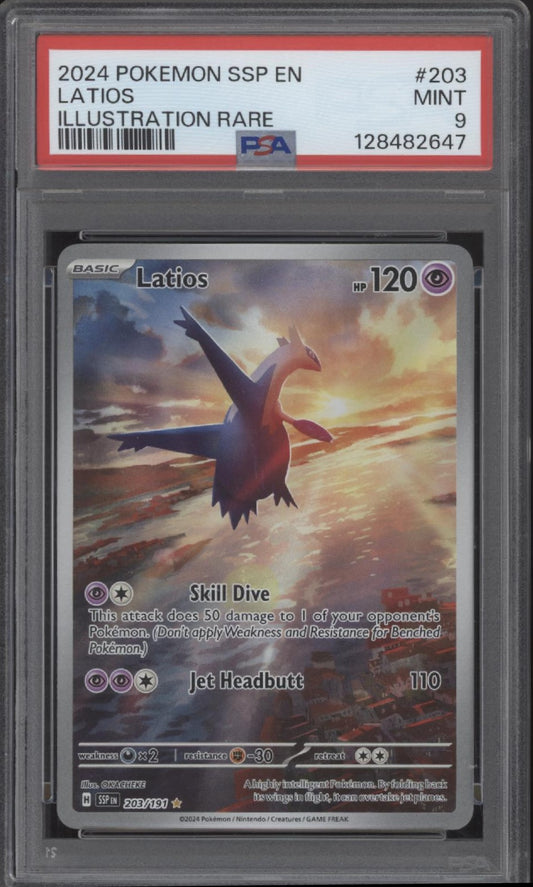 Latios Pokemon Surging Sparks Illustration Rare #203 PSA 9