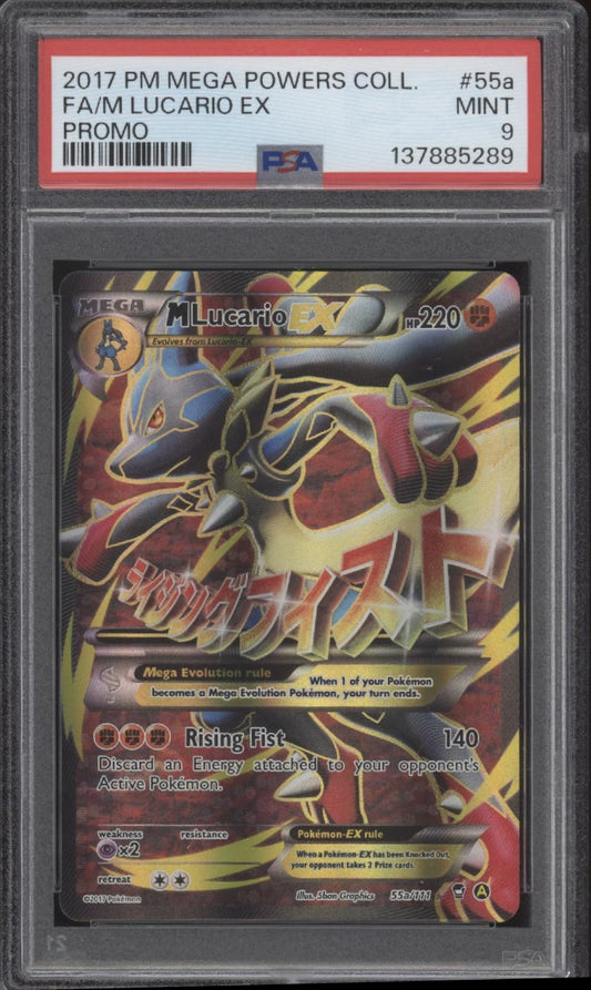 M Lucario ex Pokemon Mega Powers Collection Promo Full Art #55a PSA 9
