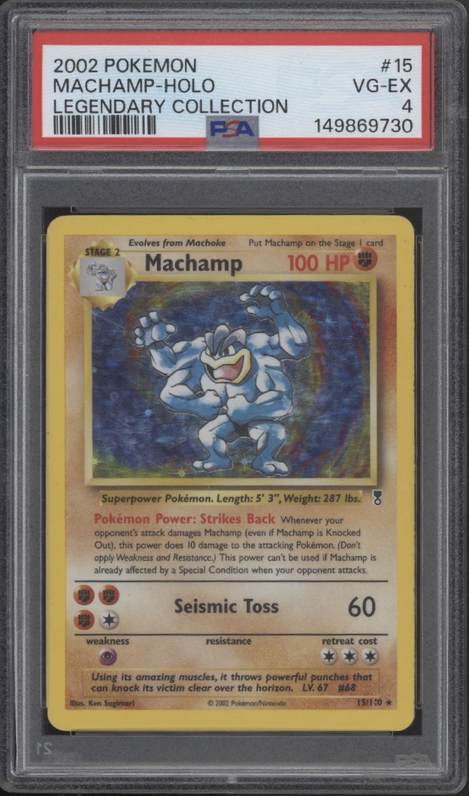 Machamp Pokemon Legendary Collection Holo #15 PSA 4