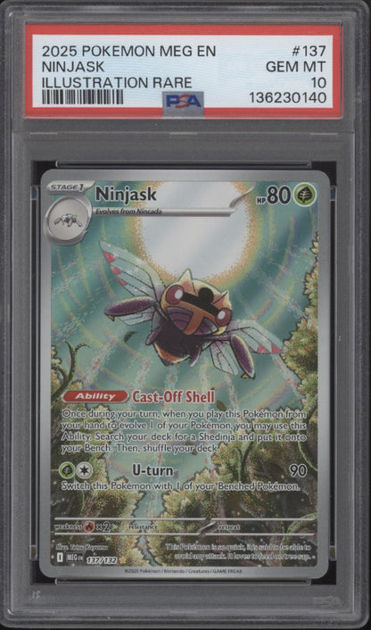 Ninjask Pokemon Mega Evolution Illustration Rare #137 PSA 10