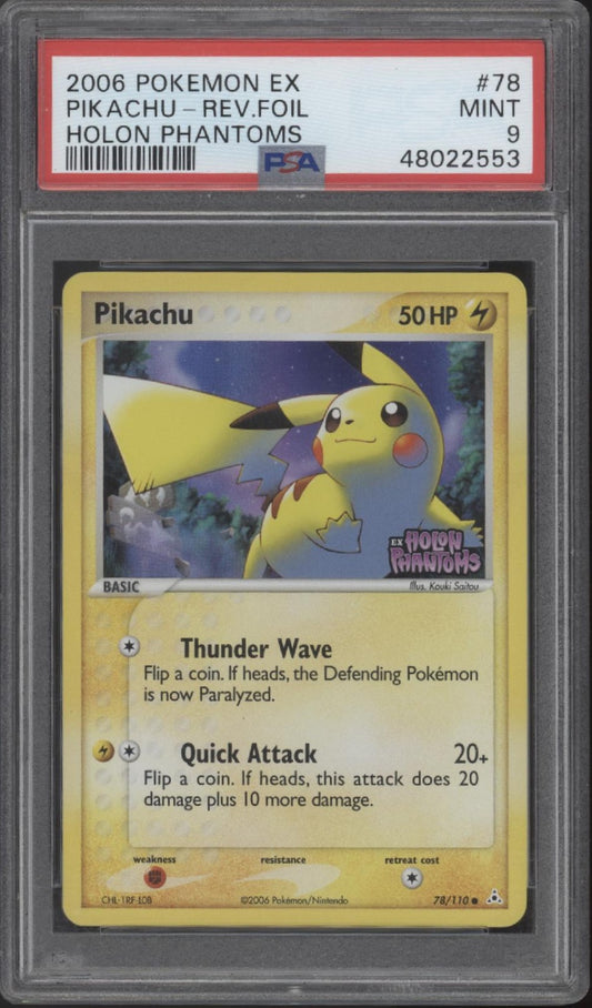 Pikachu Pokemon Holon Phantoms Reverse Holo #78 PSA 9