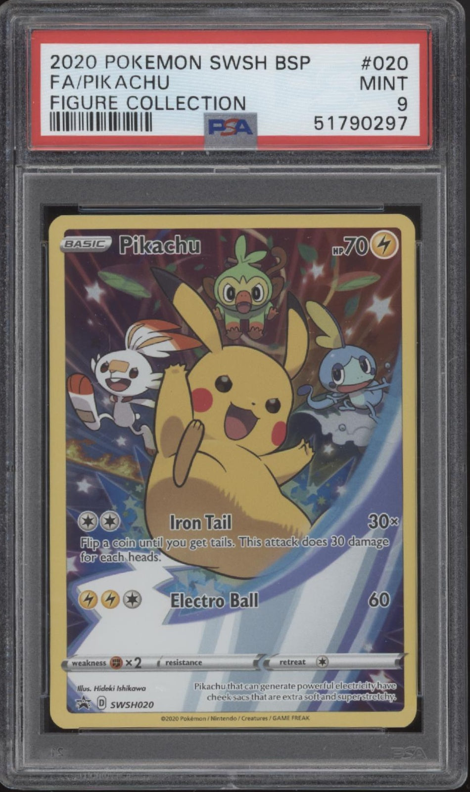 Pikachu Pokemon Figure Collection Full Art #020 PSA 9