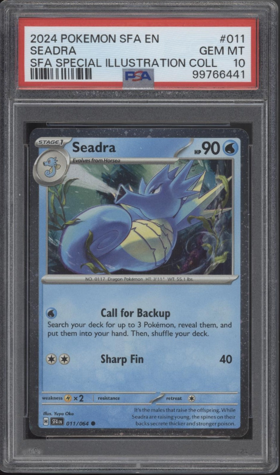 Seadra Pokemon Shrouded Fable Special Illustration Collection #011 PSA 10