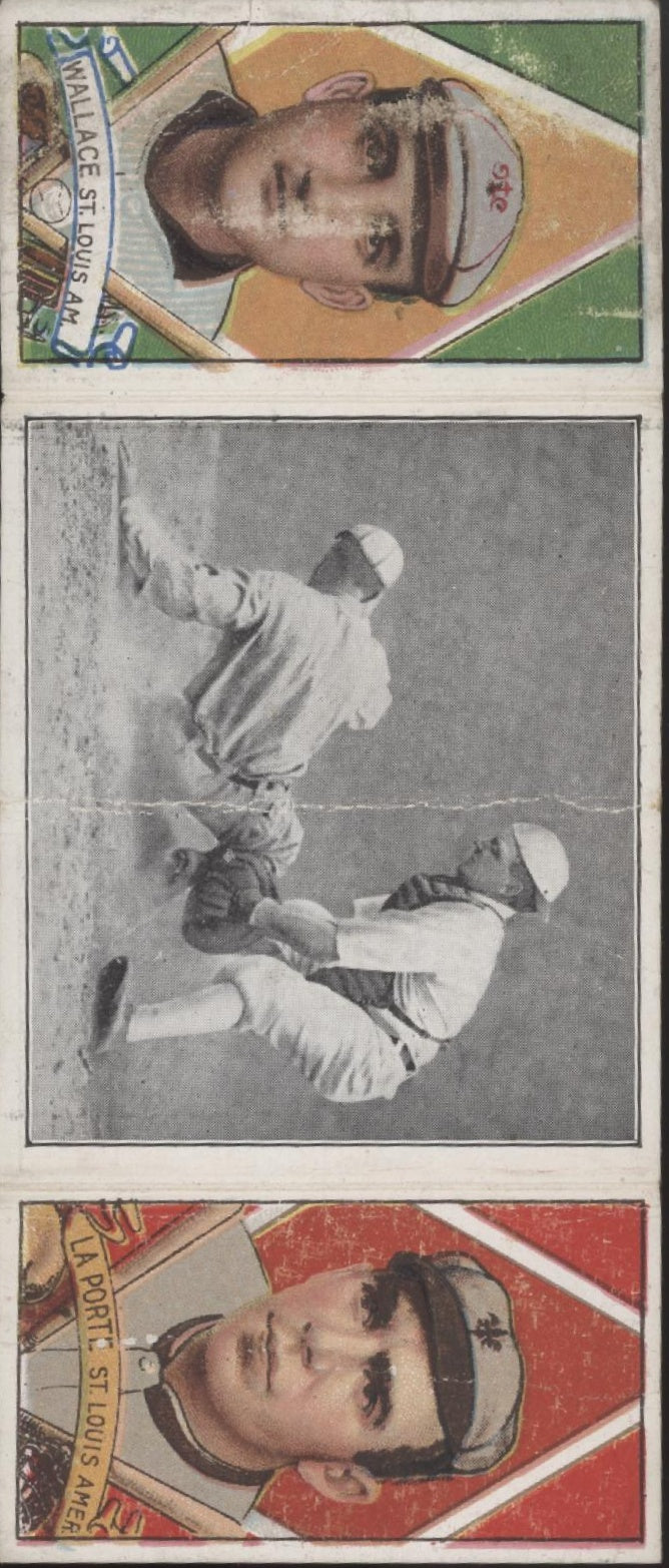 Frank LaPorte RJ Wallace 1912 Hassan Triple Fold A Close Play at Home Plate PR