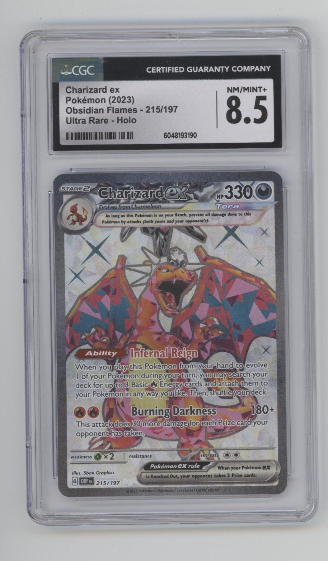 Charizard ex Pokemon Obsidian Flames Ultra Rare Holo #215 CGC 8.5