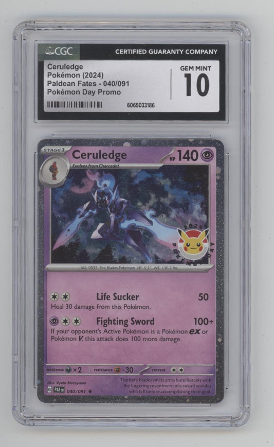 Ceruledge Pokemon Paldean Fates Pokemon Day Promo #040 CGC 10 #2