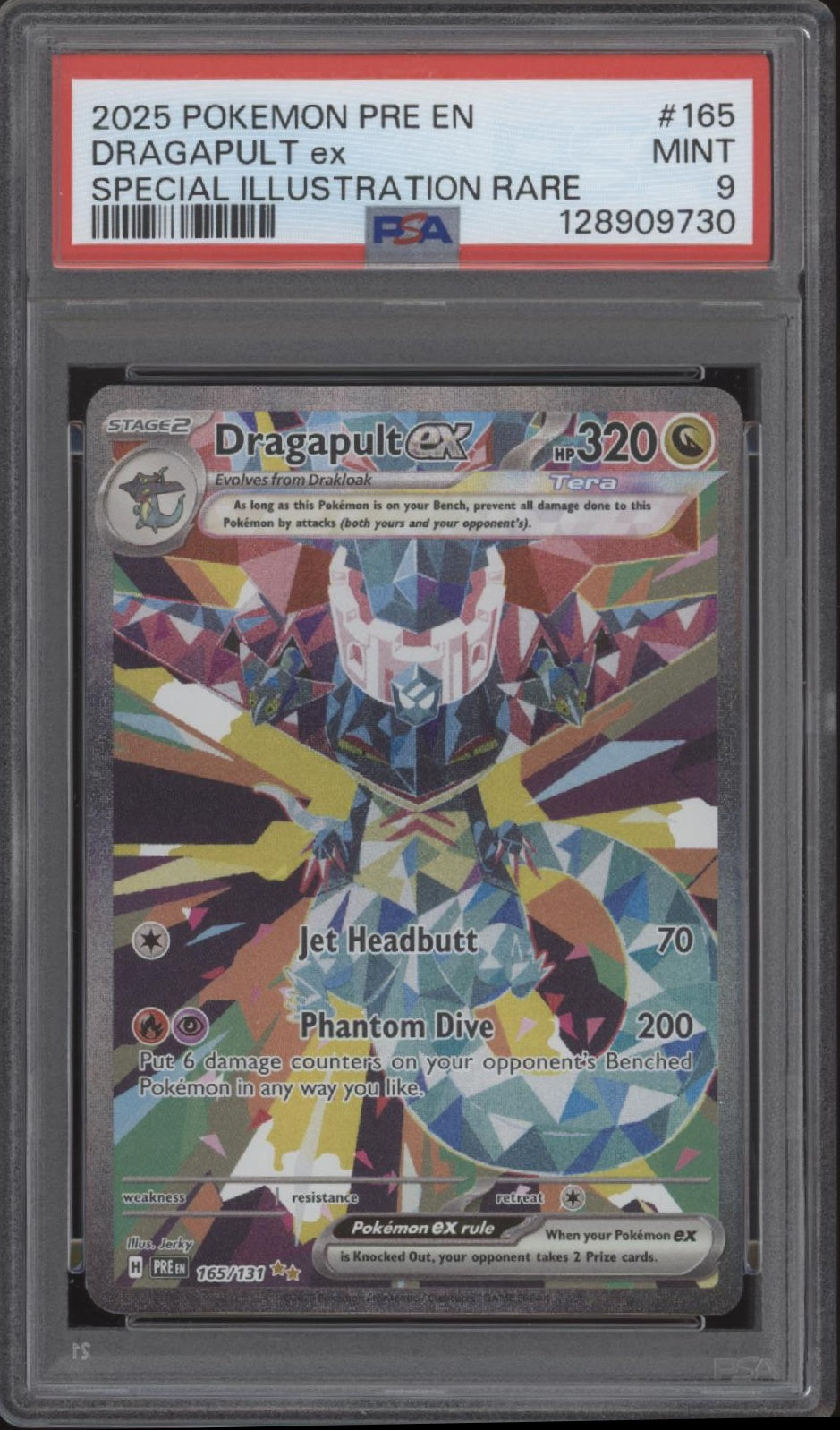 Dragapult ex Pokemon Prismatic Evolution Special Illustration Rare #165 PSA 9