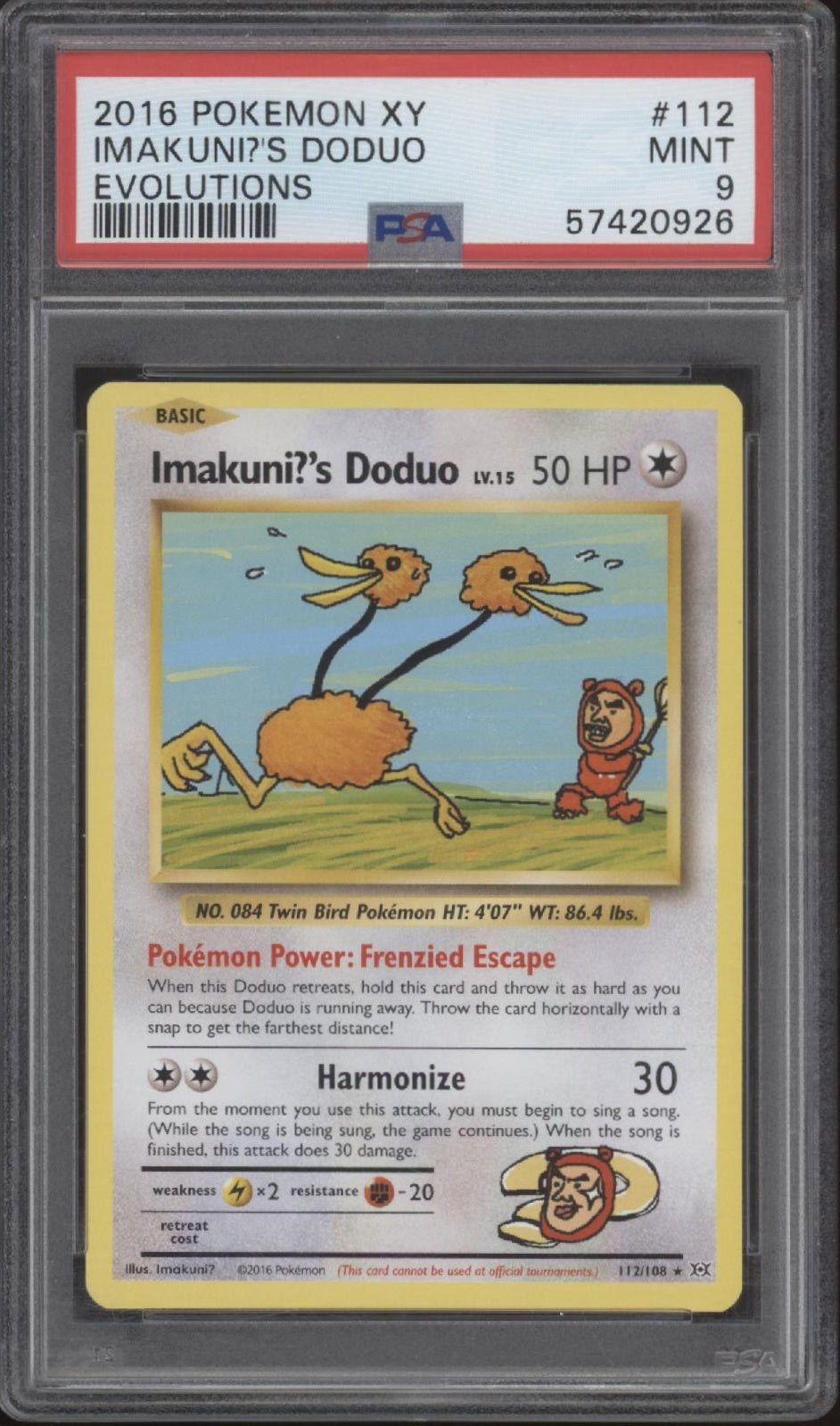 Imakuni?'s Doduo Pokemon XY Evolutions #112 PSA 9