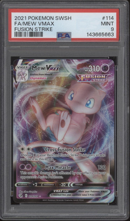 Mew VMAX Pokemon Fusion Strike Full Art #114 PSA 9