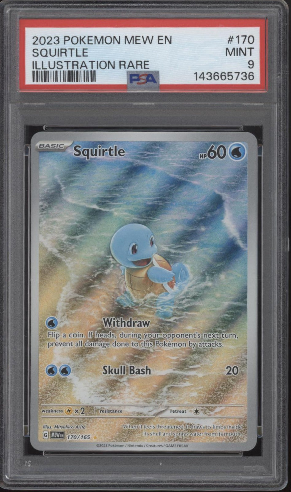 Squirtle Pokemon 151 Illustration Rare #170 PSA 9