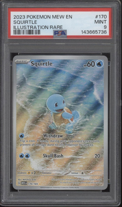 Squirtle Pokemon 151 Illustration Rare #170 PSA 9