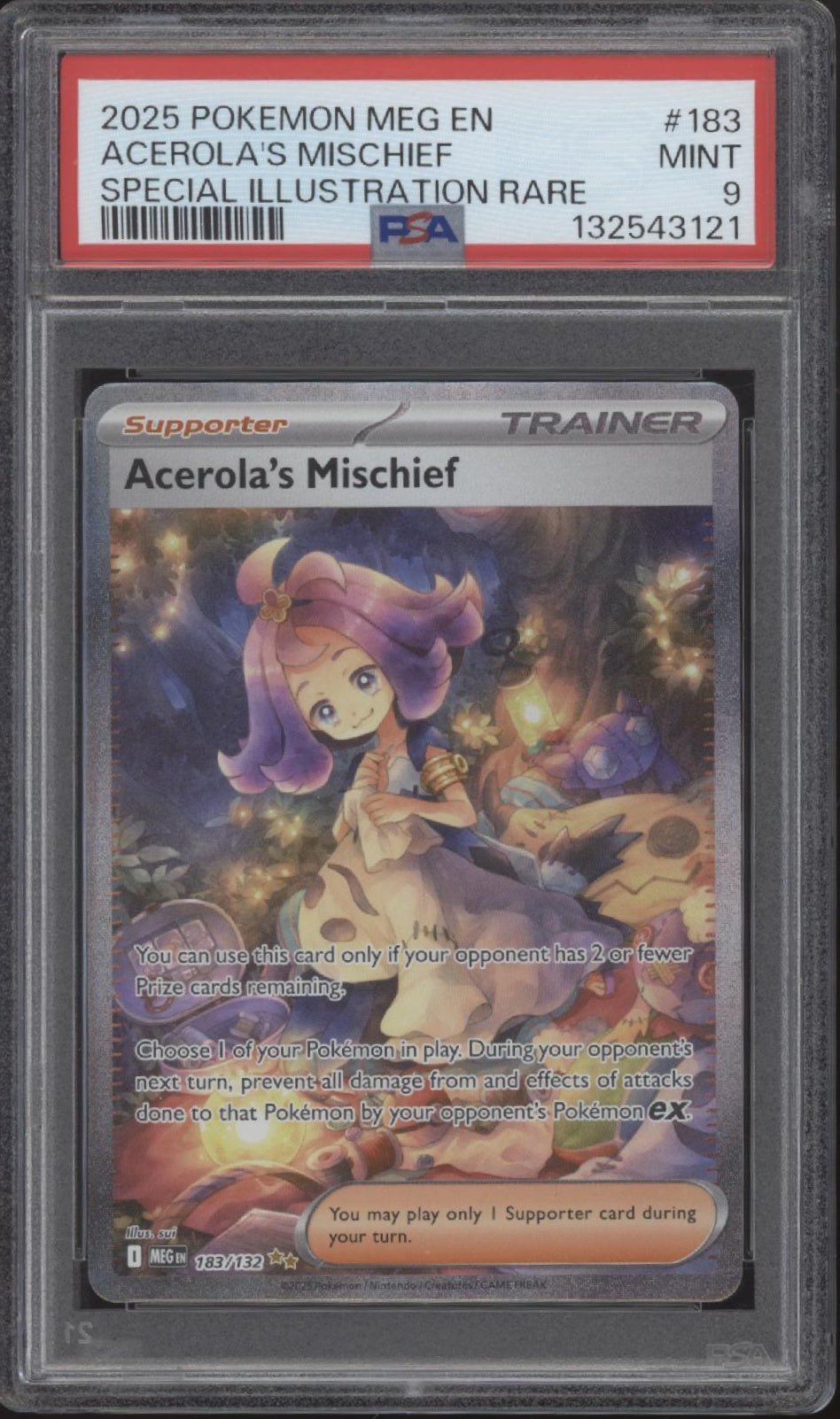 Acerola's Mischief Pokemon Mega Evolution Special Illustration Rare #183 PSA 9