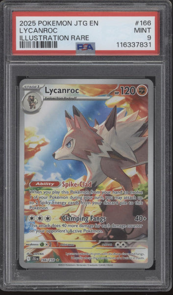 Lycanroc Pokemon Journey Together Illustration Rare #166 PSA 9