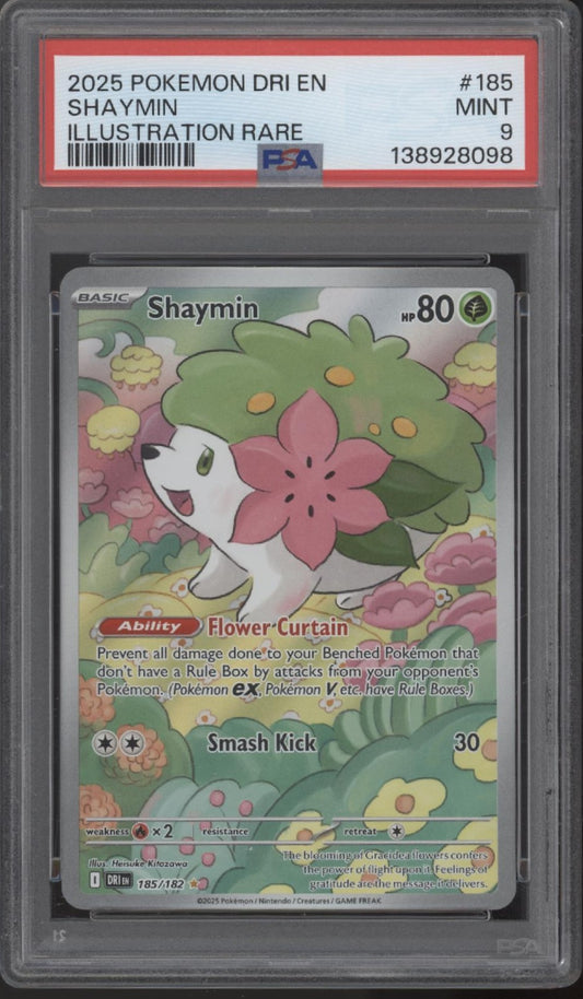 Shaymin Pokemon Destined Rivals Illustration Rare #185 PSA 9