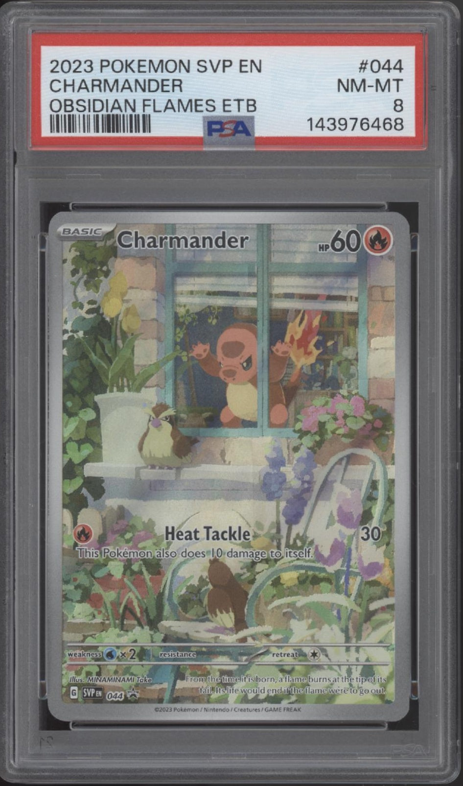 Charmander Pokemon Obsidian Flames ETB #044 PSA 8
