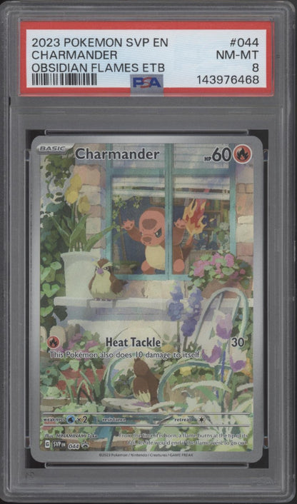 Charmander Pokemon Obsidian Flames ETB #044 PSA 8