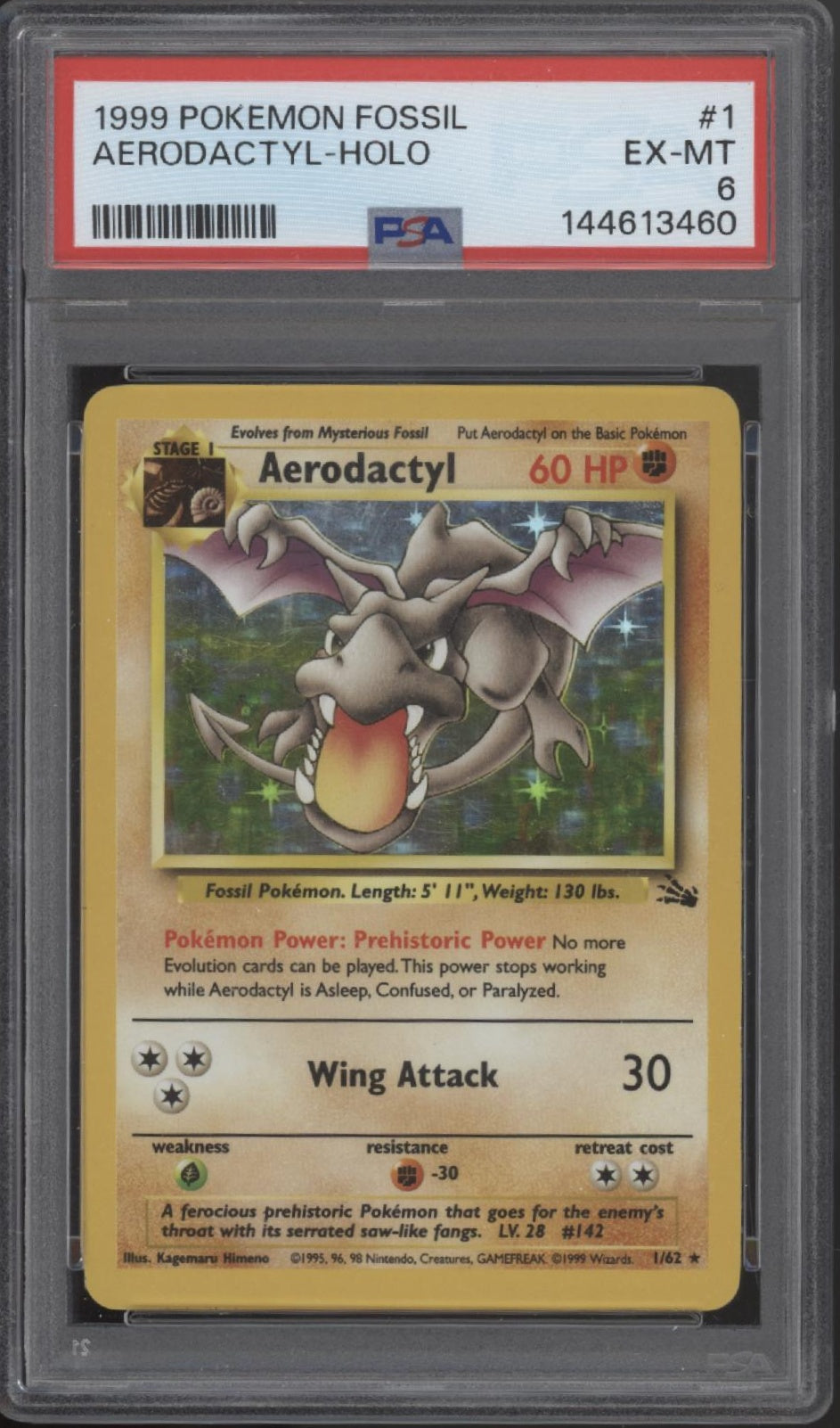 Aerodactyl Pokemon Fossil Holo #1 PSA 6