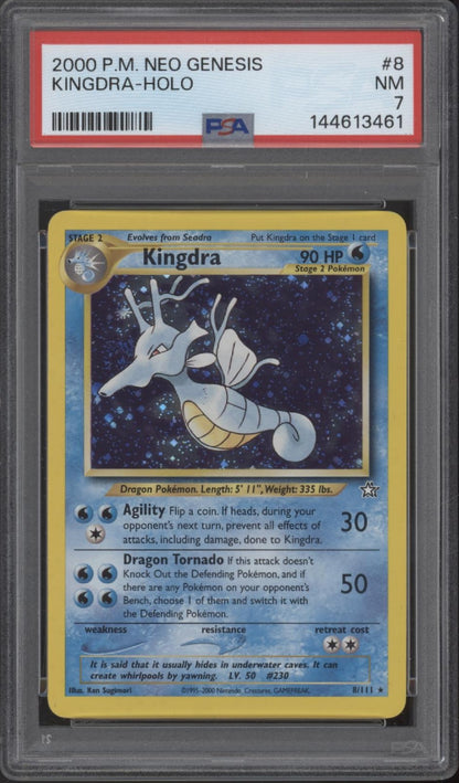 Kingdra Pokemon Neo Genesis Holo #8 PSA 7