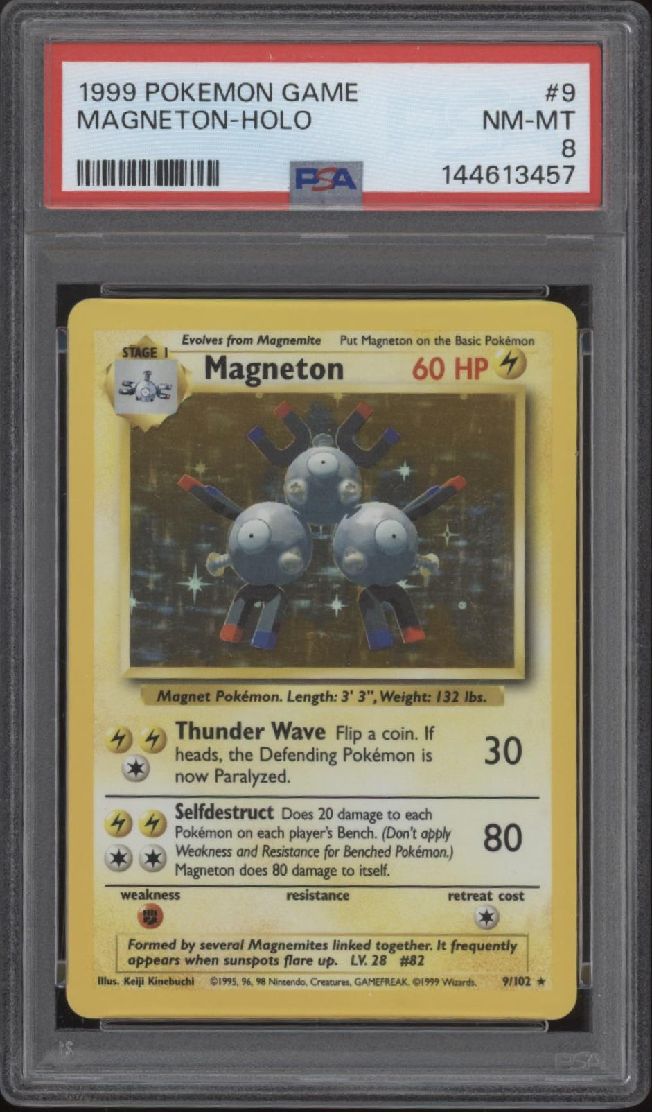 Magneton Pokemon Base Set Holo #9 PSA 8