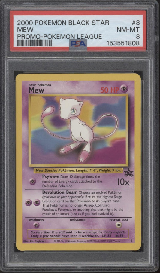 Mew Pokemon League Black Star Promo #8 PSA 8