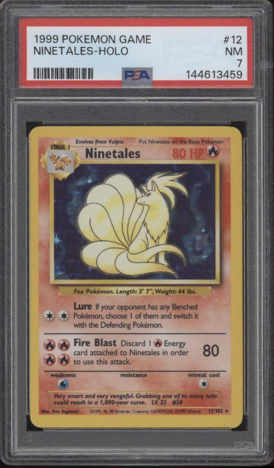 Ninetales Pokemon Base Set Holo #12 PSA 7