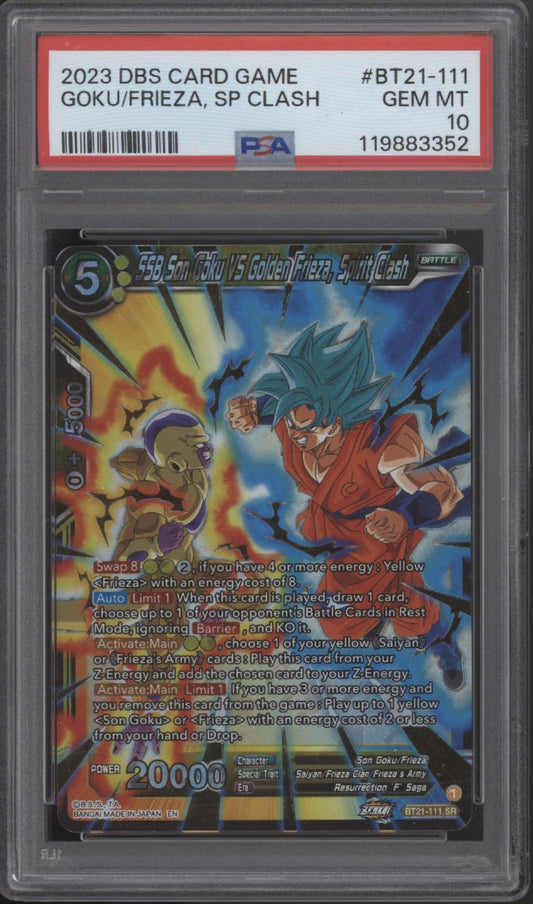 SS Son Goku vs Frieza Spirit Clash Dragon Ball Super Card Game #BT21-111 PSA 10