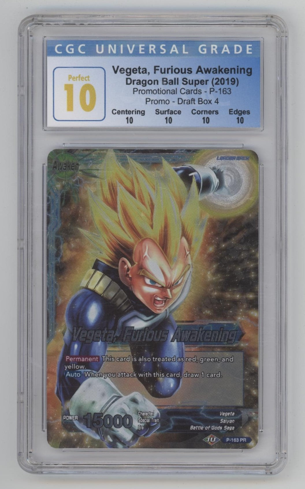 Vegeta Furious Awakening Dragon Ball Super Draft Box 4 Promo #P-163 CGC 10