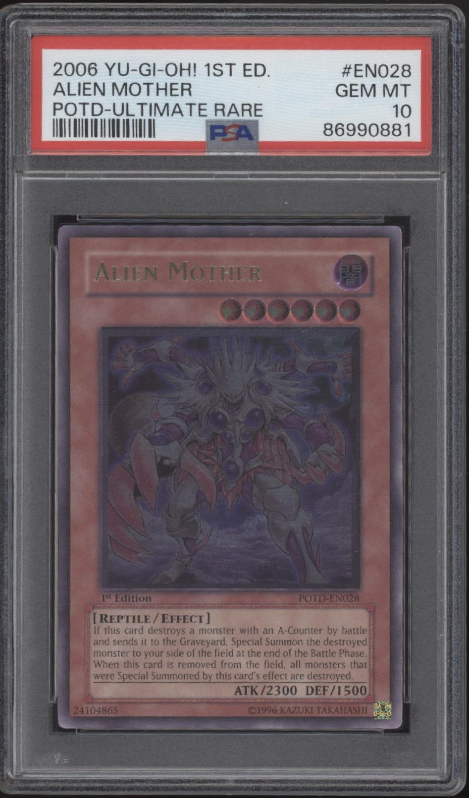 Alien Warrior Yu-Gi-Oh! POTD Ultimate Rare 1st Edition #EN028 PSA 10
