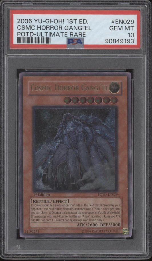 Cosmic Horror Gangi'el  Yu-Gi-Oh! POTD Ultimate Rare 1st Edition #EN029 PSA 10