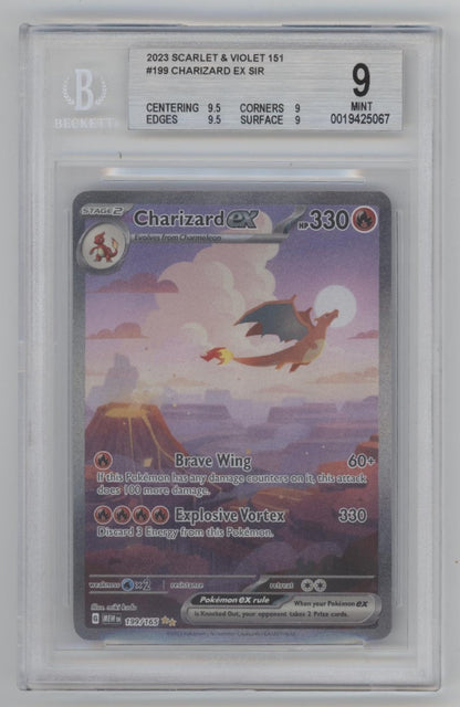 Charizard ex Pokemon 151 #199 Beckett 9