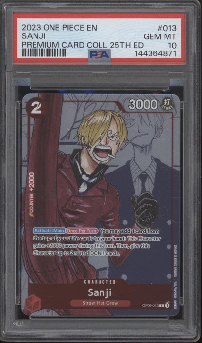 Sanji One Piece Card Game Premium Card Collection 25th Edition #013 PSA 10