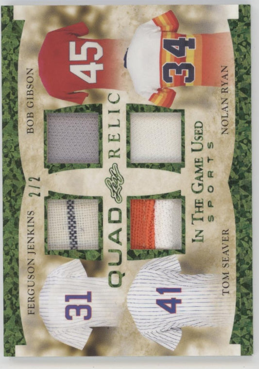 Jenkins Gibson Seaver Ryan 2022 Leaf In the Game Used Quad Relic Green 2/2