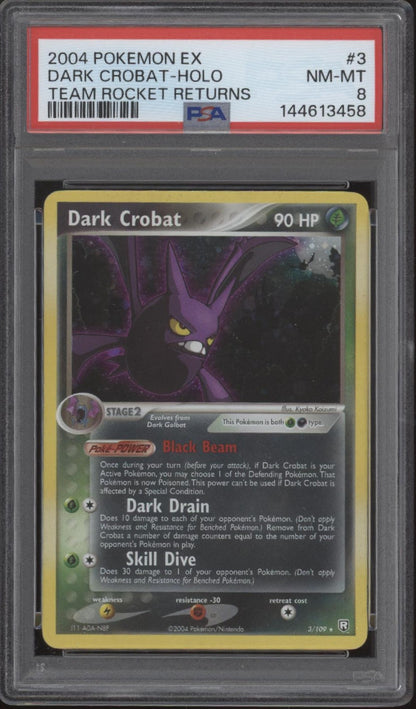 Dark Crobat Pokemon Team Rocket Returns Holo #3 PSA 8