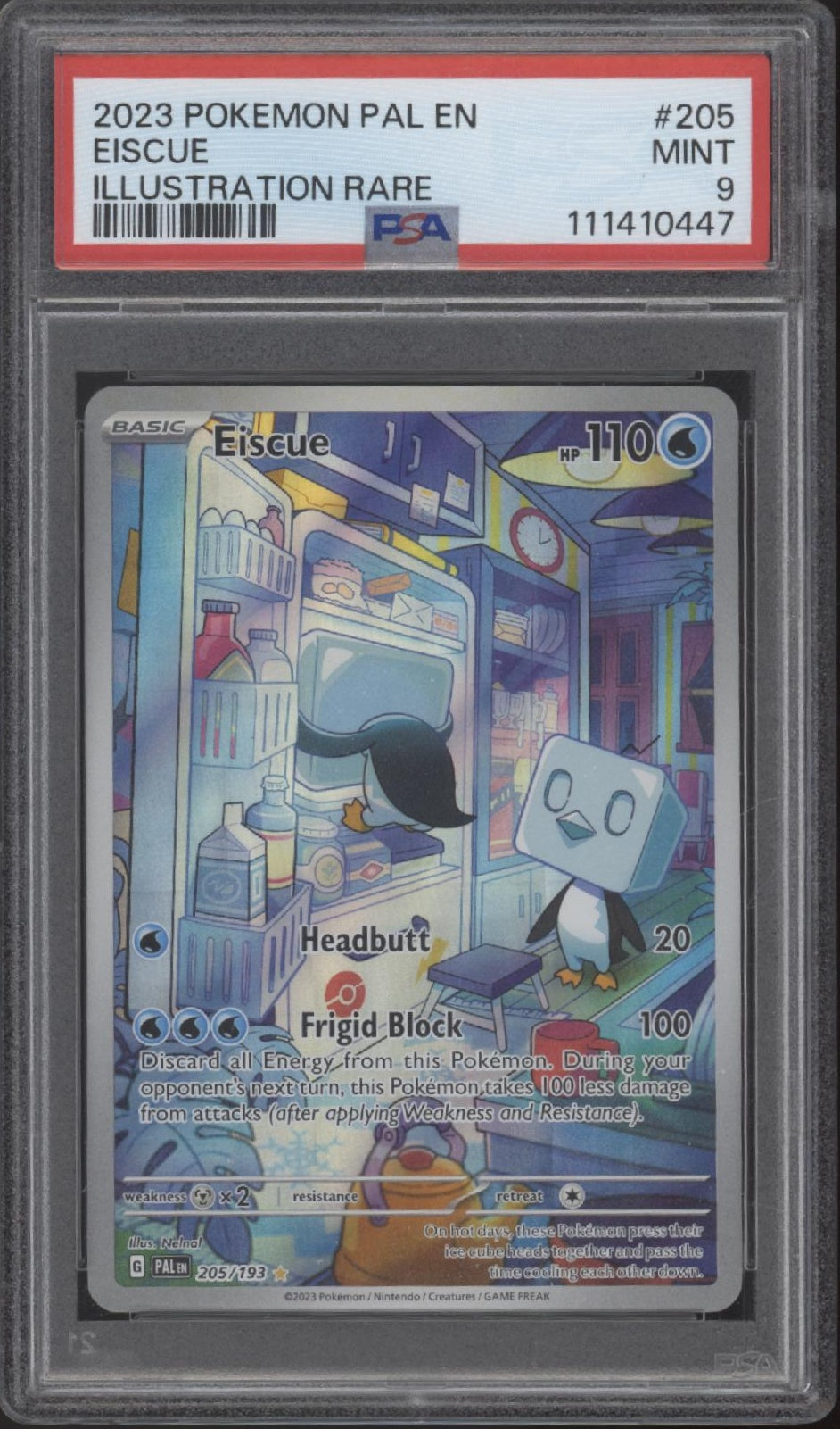 Eiscue Pokemon Paldea Evolved Illustration Rare #205 PSA 9