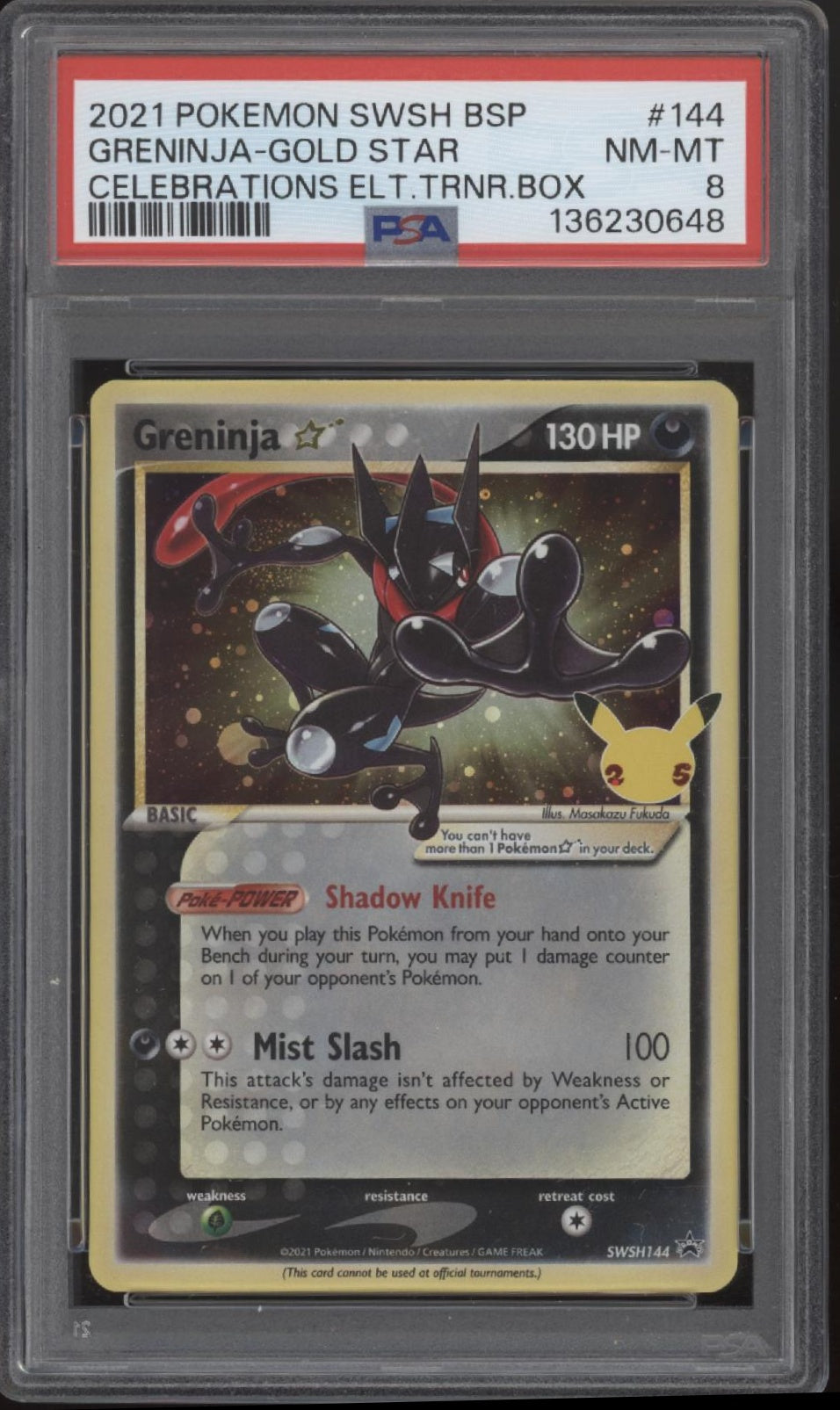 Greninja Pokemon Celebrations Elite Trainer Box Gold Star #144 PSA 8 #4