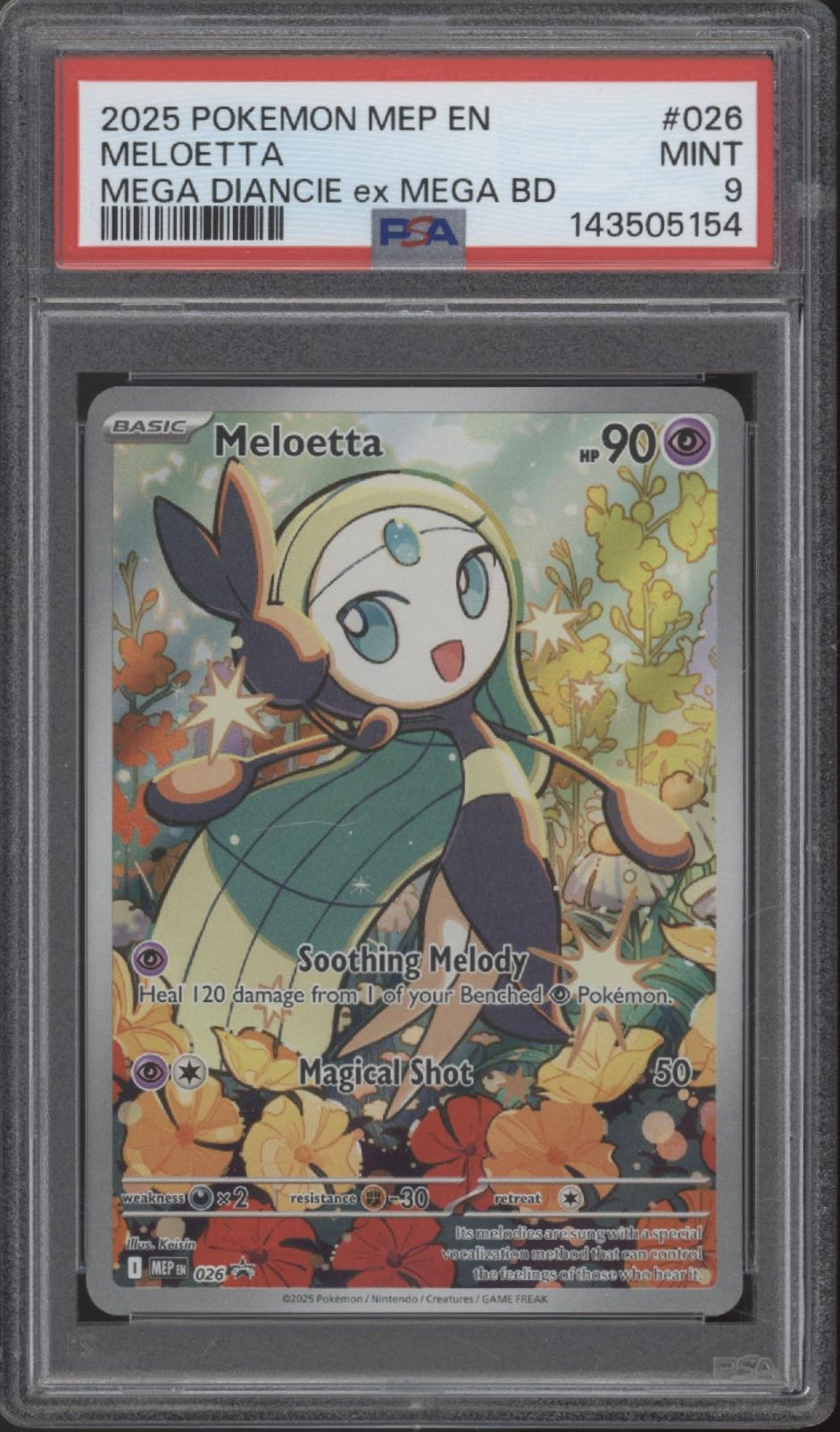 Meloetta Pokemon Mega Evolution Mega Diancie ex Mega Battle Deck #026 PSA 9